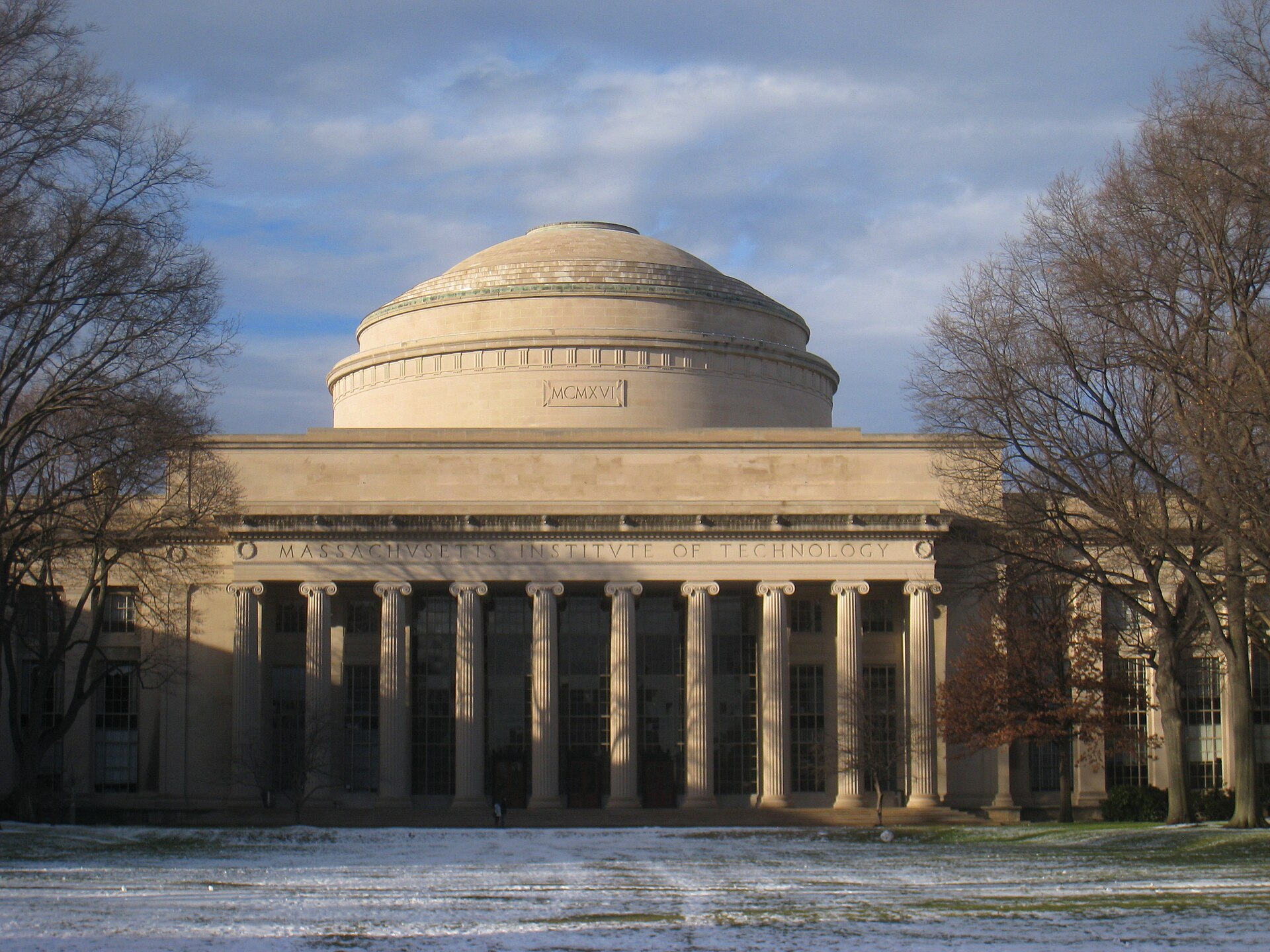 MIT's Great Dome in early winter